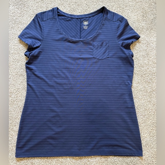 REI Tops - REI Women's Blue Striped Short Sleeve Tee